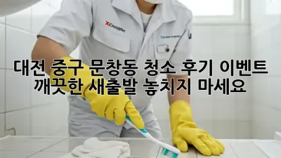 대전 중구 문창동 청소 후기 이벤트: 깨끗한 새출발, 놓치지 마세요!